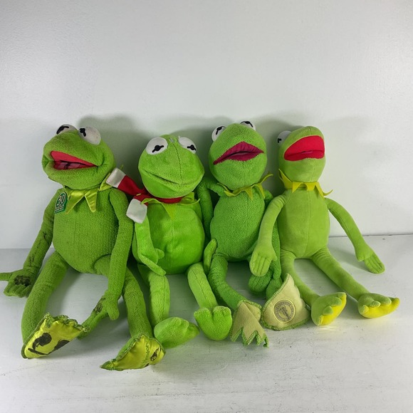 Sesame Street Other - LOT of 4 Sesame Street Kermit The Frog Plush Stuffed Toy Used Tyco Talking Doll